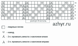 Ажурный узор спицами схема 10