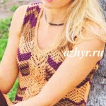 Туника ажурная спицами