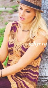 Туника ажурная спицами