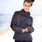 Свитер ажурный спицами фото