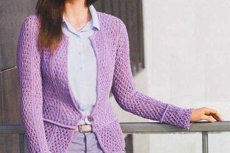 Женский ажурный жакет спицами Жакет ажурный спицами