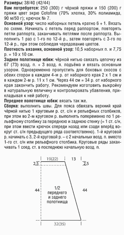 Красивая юбка крючком - описание