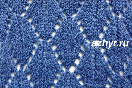 № 70 Ажур — узор спицами — схема № 70 Ажурный узор спицами