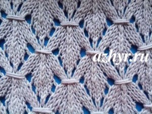 № 75 Узор ажурные листья спицами