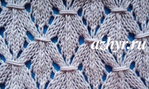 № 76 Узор ажурные листья спицами № 75 Узор ажурные листья спицами