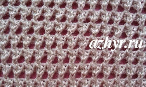 № 102 Простой ажурный узор спицами