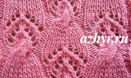 № 85 Узор косы с ажуром спицами