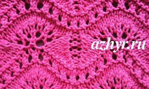 № 87 Ажурный волнистый узор спицами описание