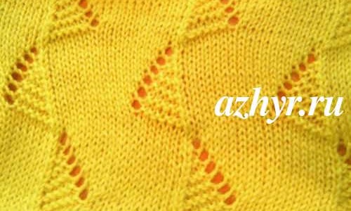 № 92 Простой ажурный узор спицами для начинающих