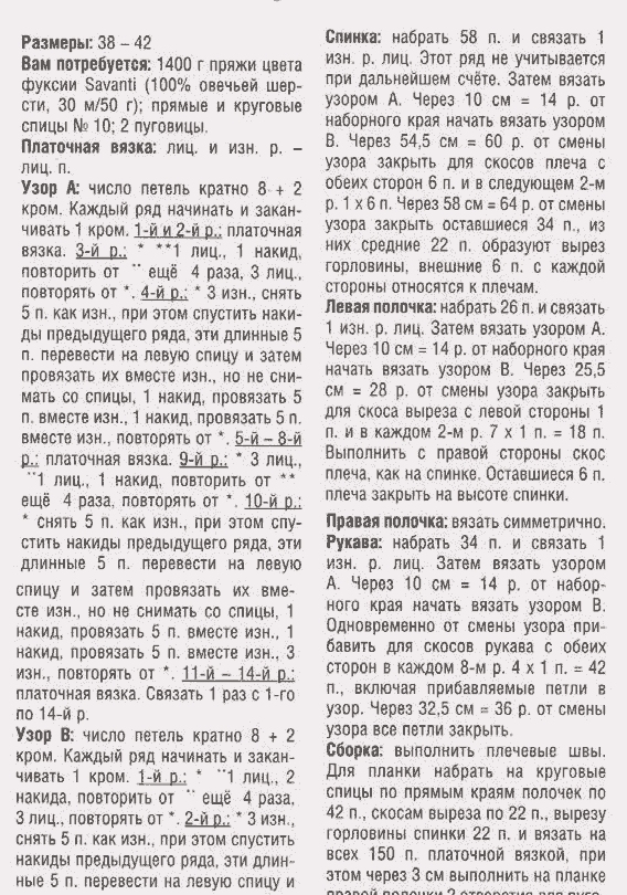 Жакет из толстой пряжи описание