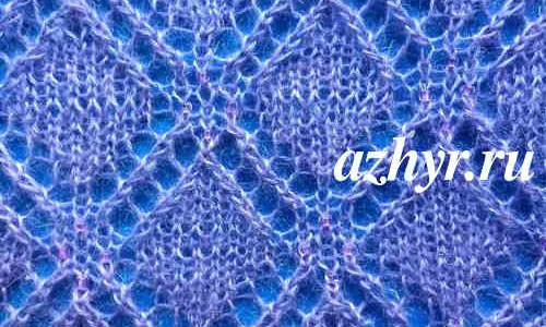 № 117 Ажурные ромбы узор спицами