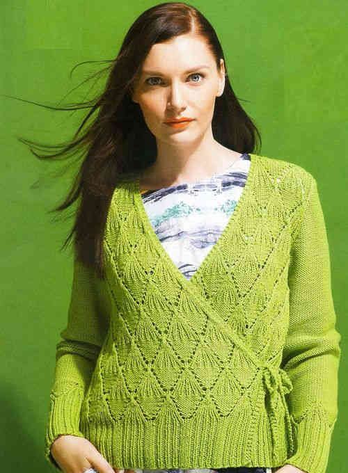 Узор спицами ромбы ажурные