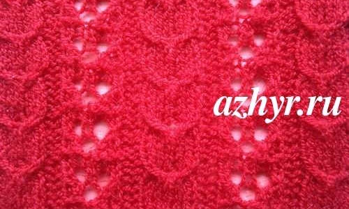 № 128 Ажурный узор с косами спицами