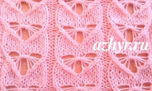 № 134 Ажурный узор бантики спицами