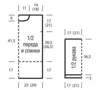 Красивый ажурный пуловер спицами - выкройка