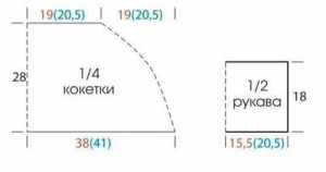Ажурное болеро крючком - выкройка