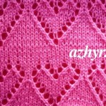 № 159 Ажурный узор сердечки схема спицами