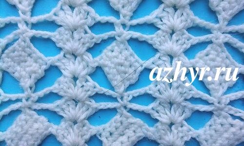 Ажурный вертикальный узор крючком № 30