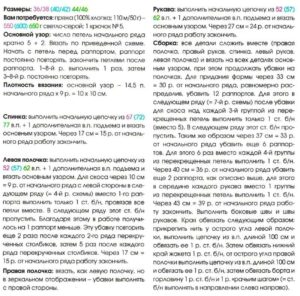 Описание вязания женского жакета крючком