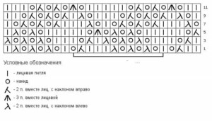 Схема сетчатого узора с ромбиками 163