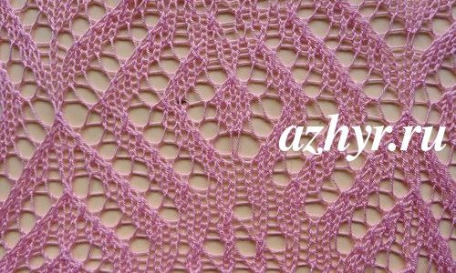№ 169 Узор спицами ромбы ажурные