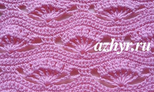 Узор крючком ажурные ракушки - № 34