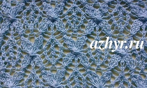 № 172 Ажурные узоры ромбы спицами