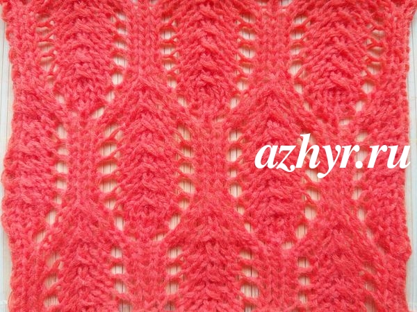 № 176 Несложный ажурный узор спицами - схема