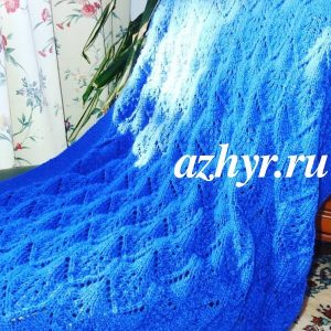 Детский ажурный плед спицами