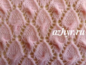 № 194 Вязание спицами - ажурные ромбы