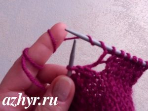 Как вязать двойной накид спицами (2)