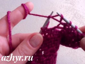 Как вязать прямой накид спицами изнаночной